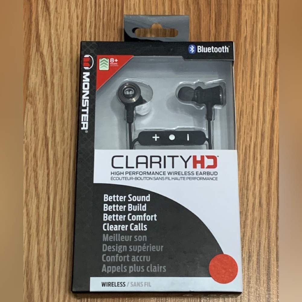 Monster Clarity HD Bluetooth High Performance Wireless Earbuds – Black